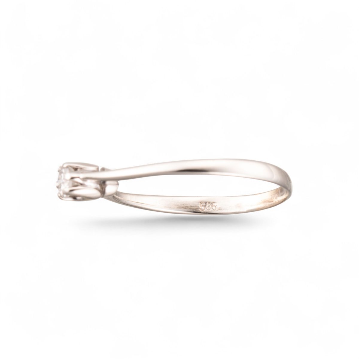 Diamantring (0,15 ct.), hvitt gull - Bilde 3
