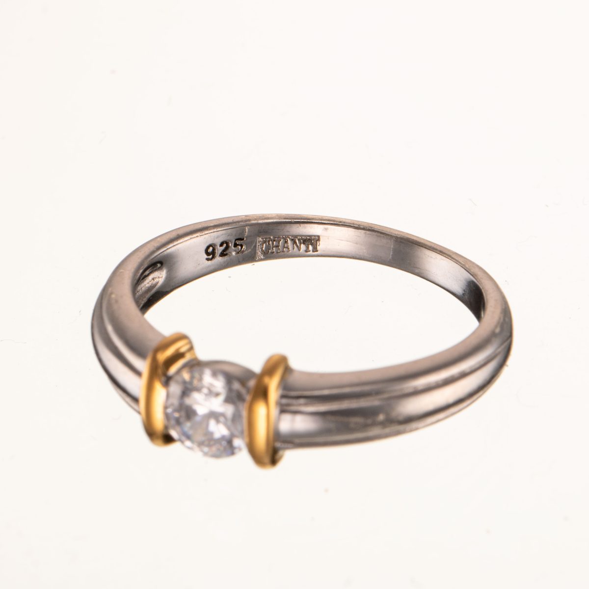 Ring, sterling sølv, gull, zirkonia - Bilde 3