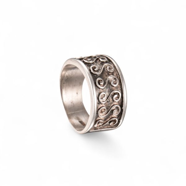 Ring, oksidert, sterling sølv