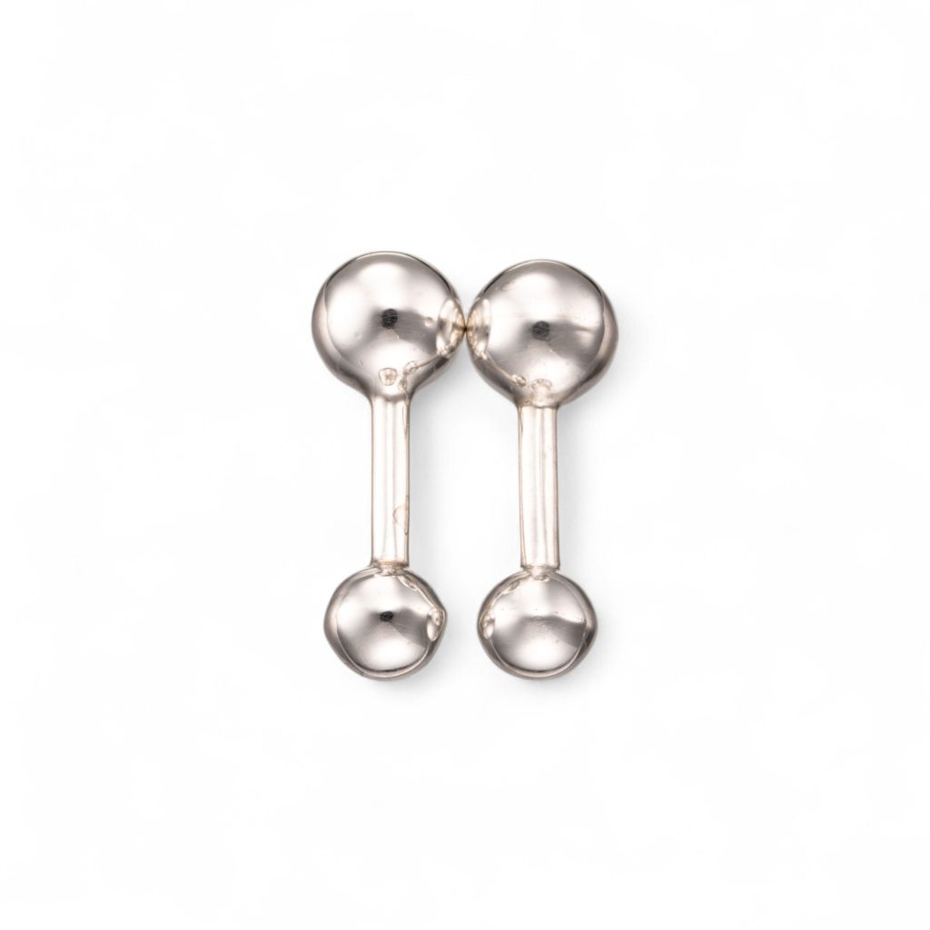 Kule 10,3 mm mansjettknapper, sterling sølv