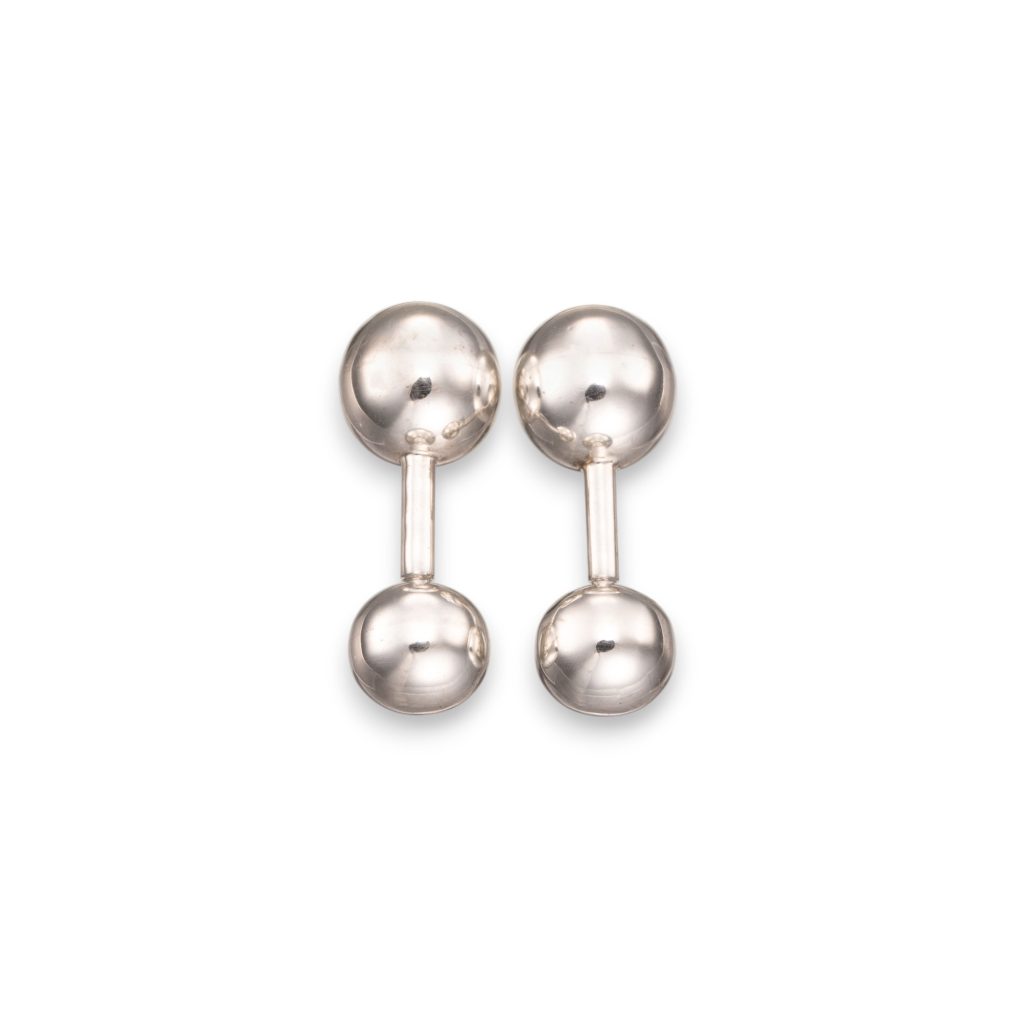 Kule 10,3 mm mansjettknapper, sterling sølv
