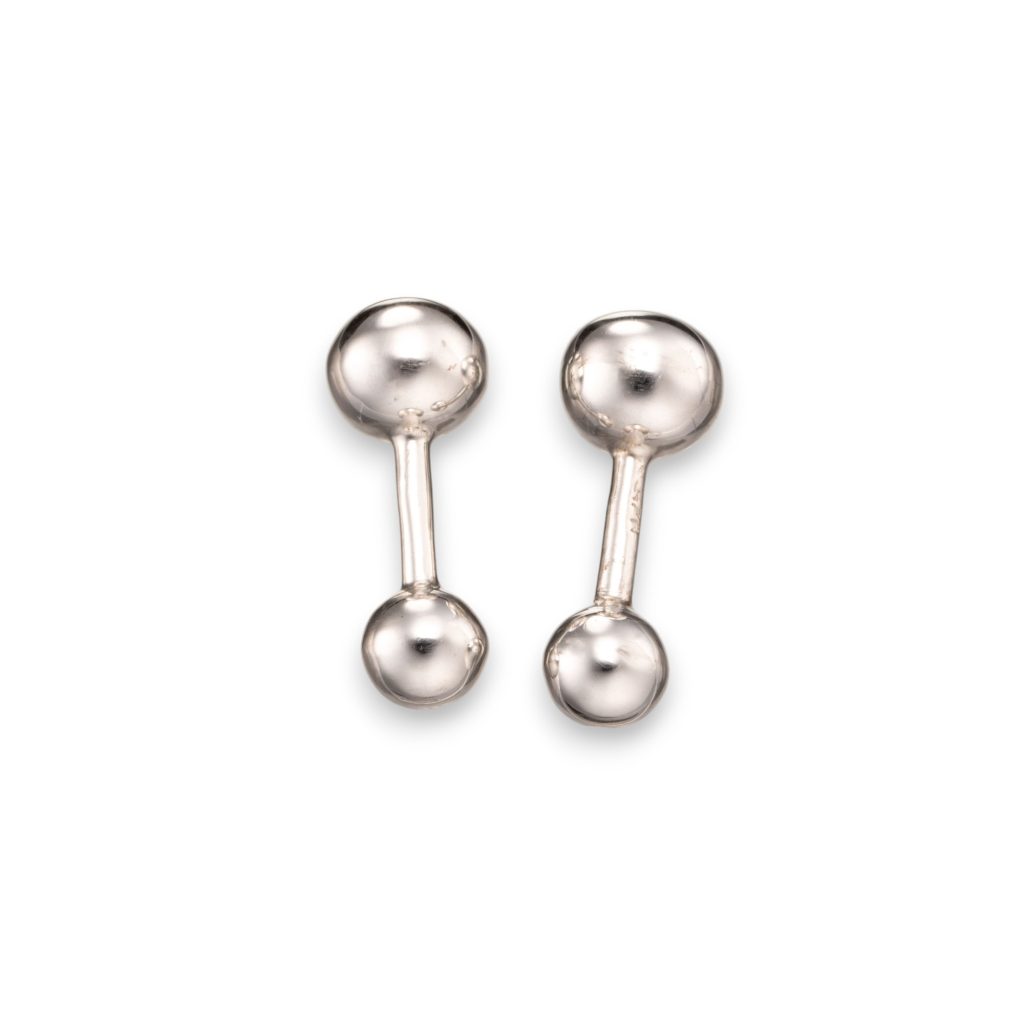 Kule 11,8 mm mansjettknapper, sterling sølv
