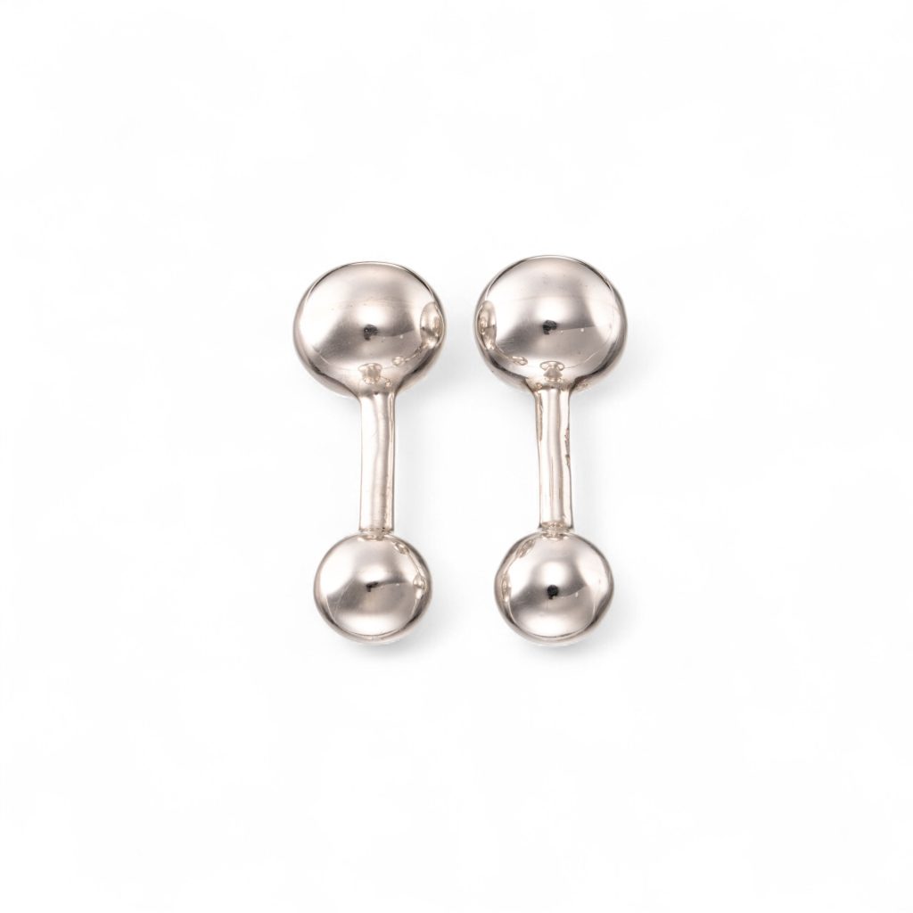 Kule 10,2 mm mansjettknapper, sterling sølv