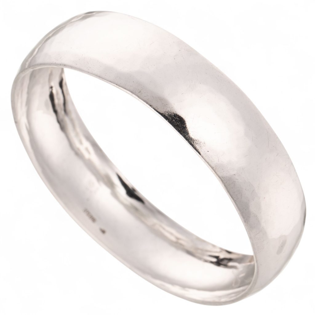 Hamret armring, sterling sølv
