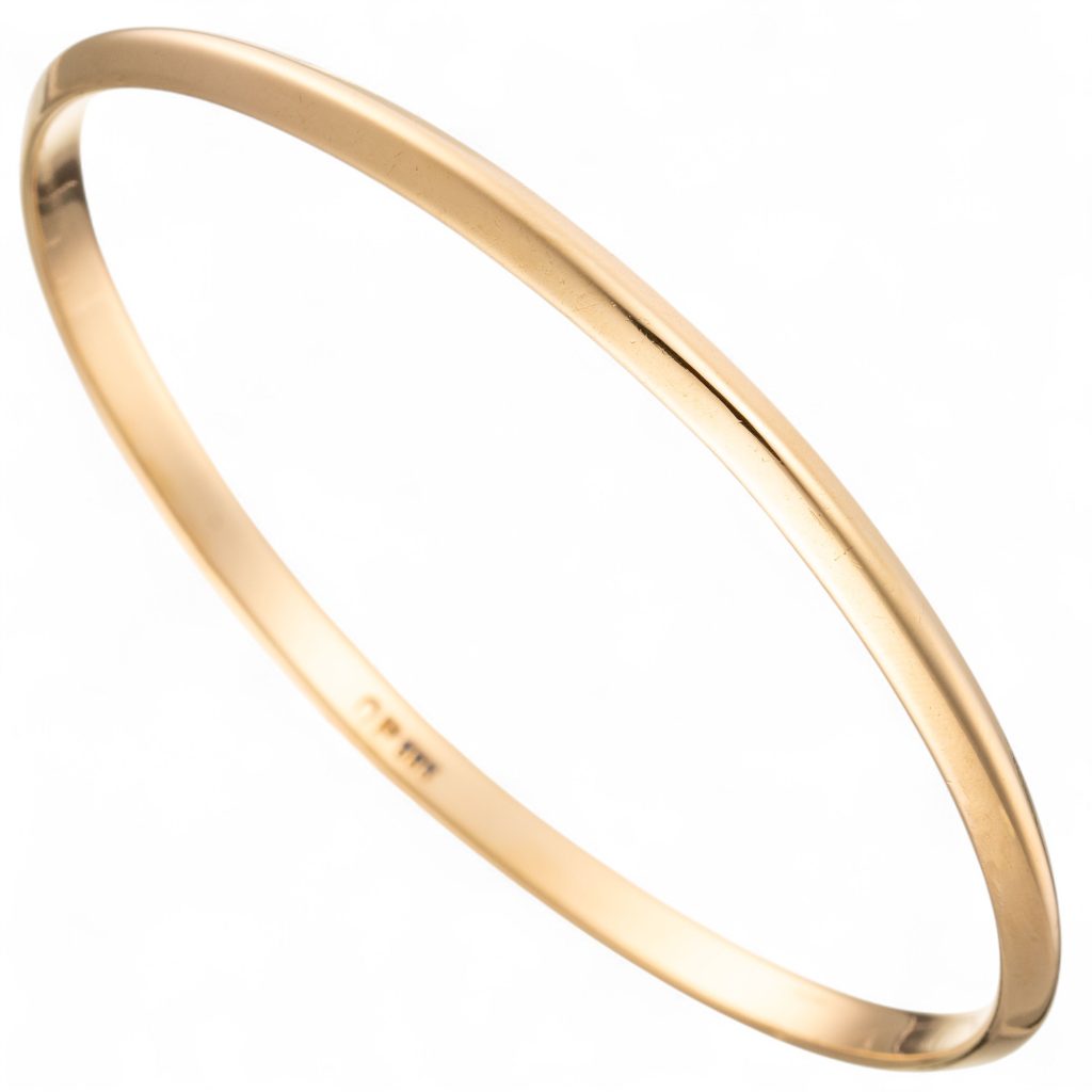 Glatt armring, gult gull