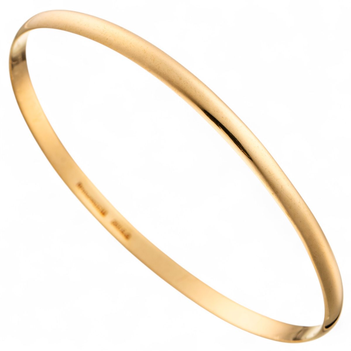 Glatt armring, gult gull