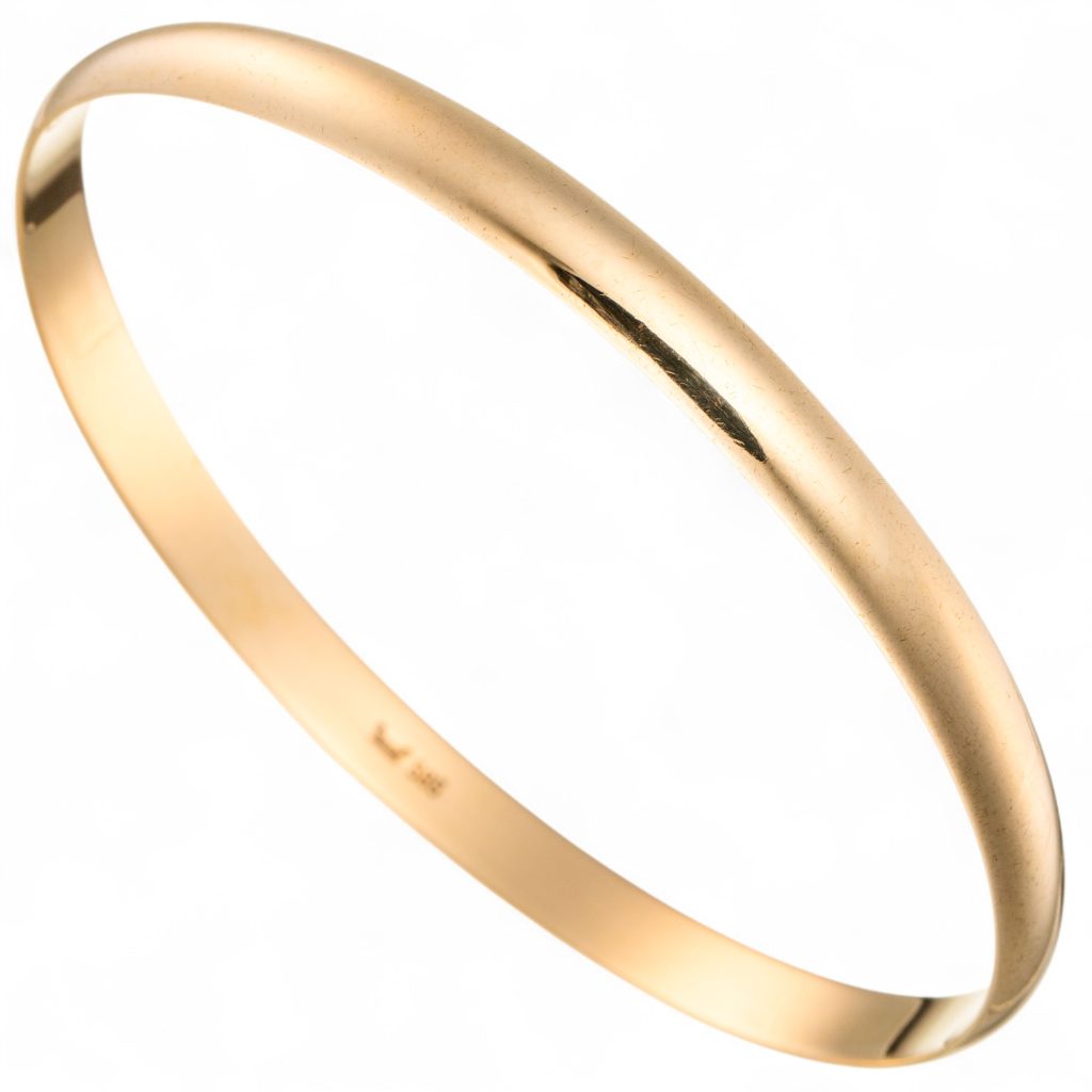 Glatt armring, gult gull