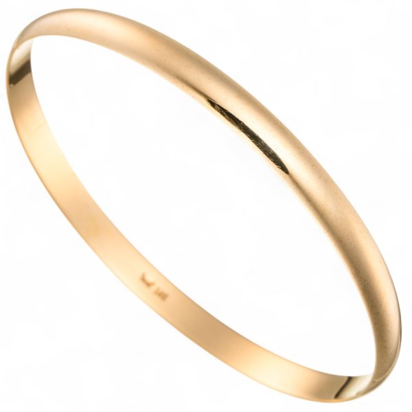 Glatt armring, gult gull