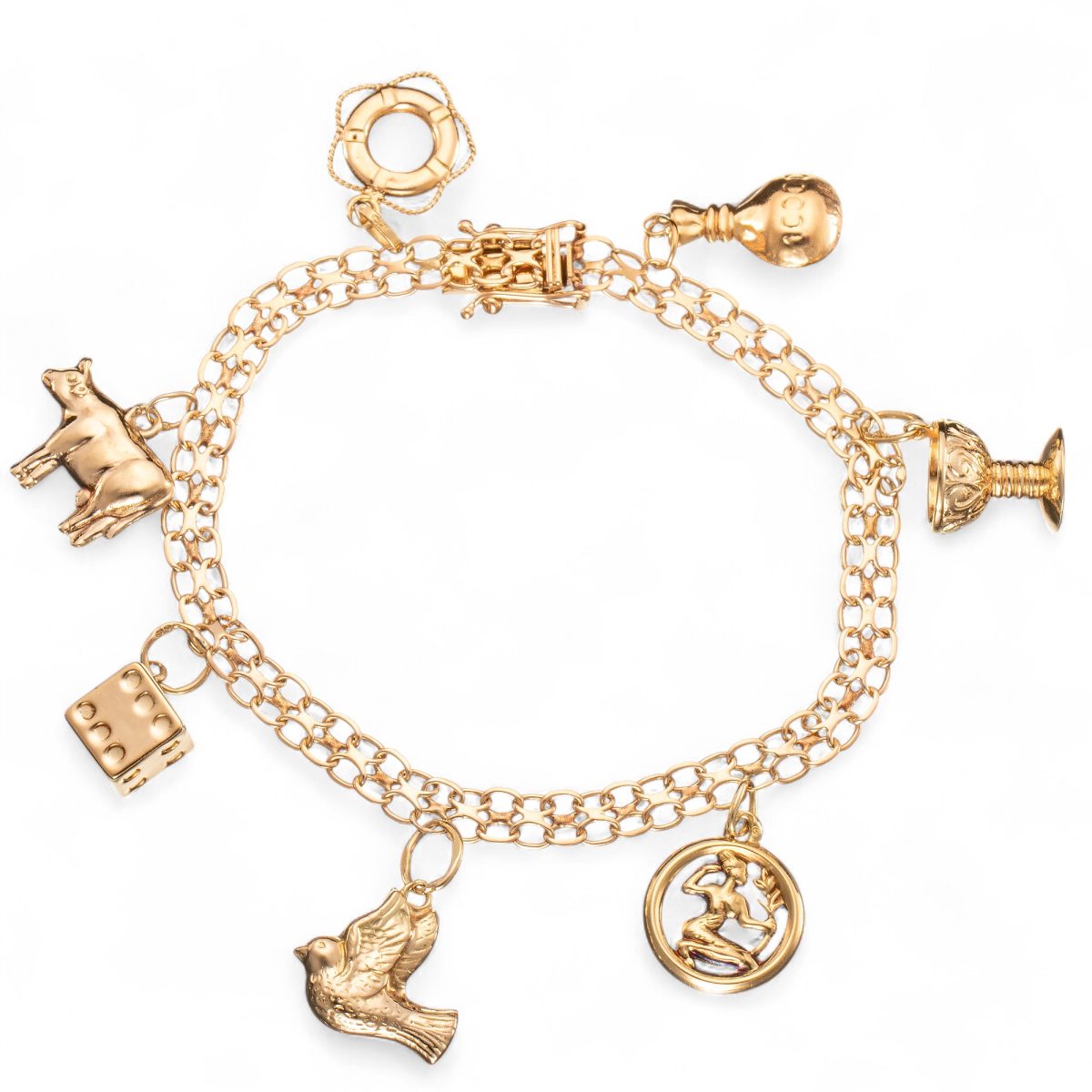 Charm armlenke 18,2 cm, gult gull