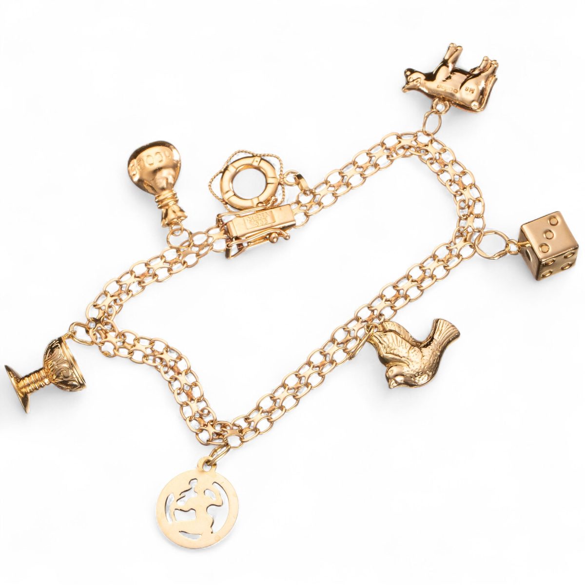 Charm armlenke 18,2 cm, gult gull - Bilde 2