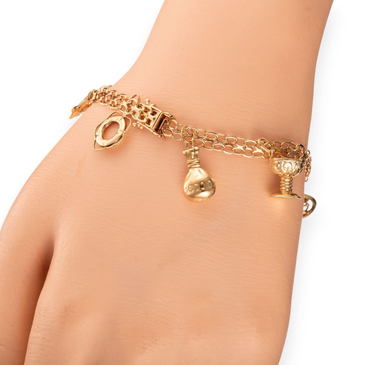 Charm armlenke 18,2 cm, gult gull - Bilde 3