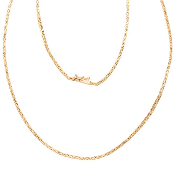 Konge halskjede 45,5 cm, gult gull