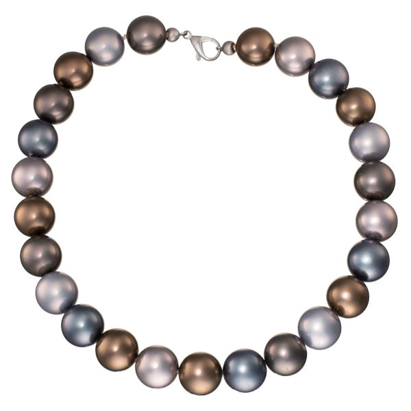 Imitasjon perle collier, sterling sølv