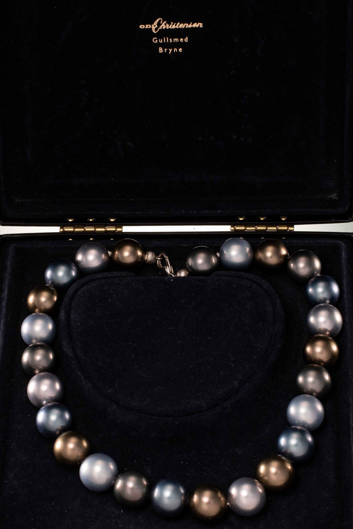 Imitasjon perle collier, sterling sølv - Bilde 2