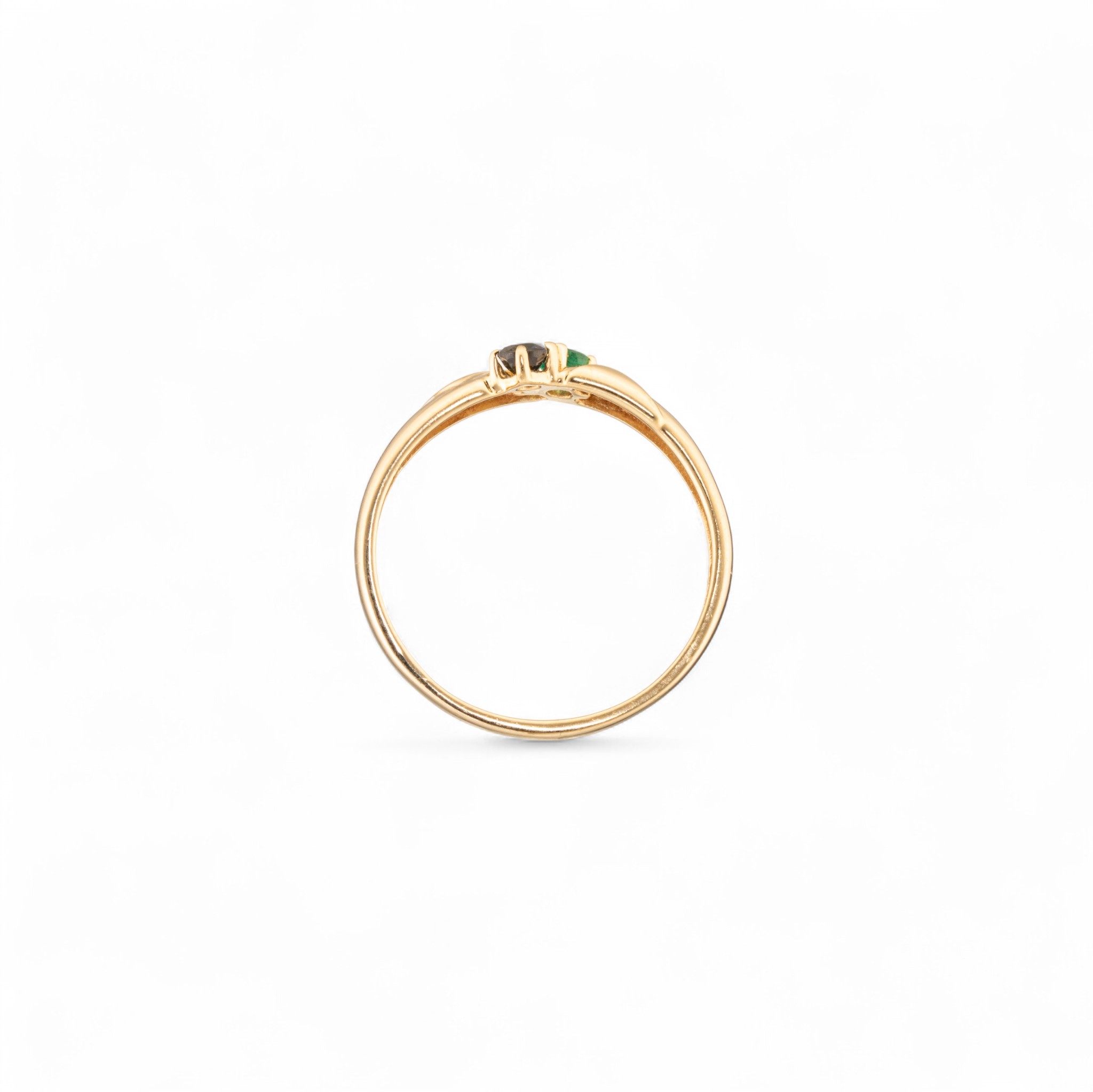 Ring, gult gull, smaragd, topas, diamant - Bilde 3