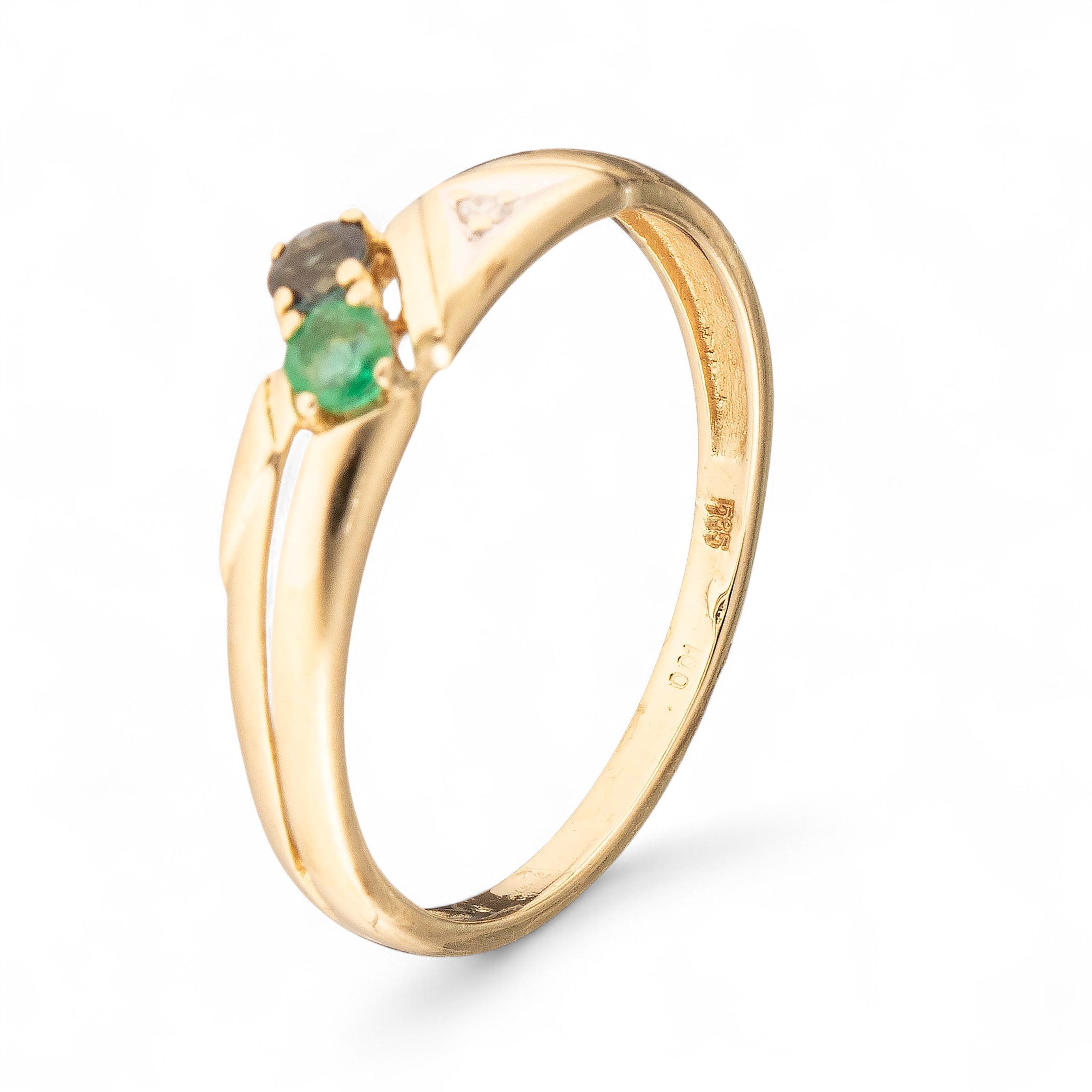 Ring, gult gull, smaragd, topas, diamant - Bilde 4