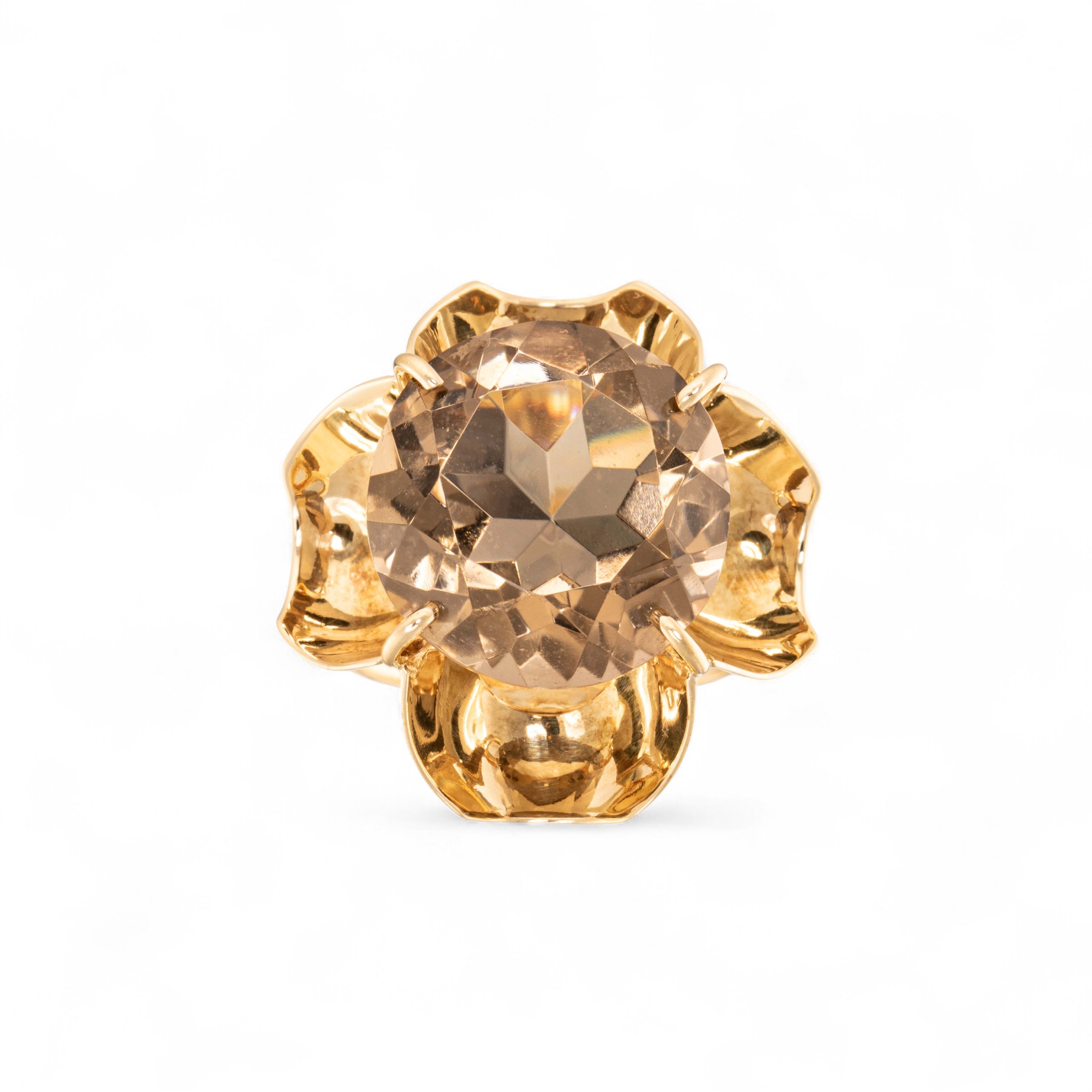 Kvartsring, gult gull - Bilde 2