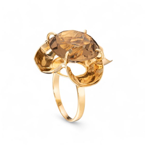 Kvartsring, gult gull