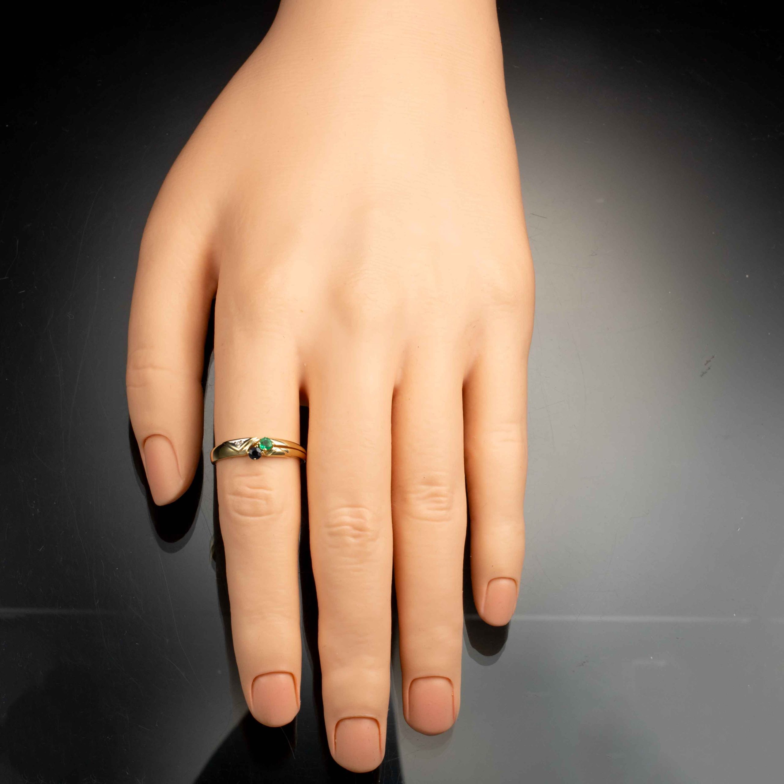 Ring, gult gull, smaragd, topas, diamant - Bilde 5