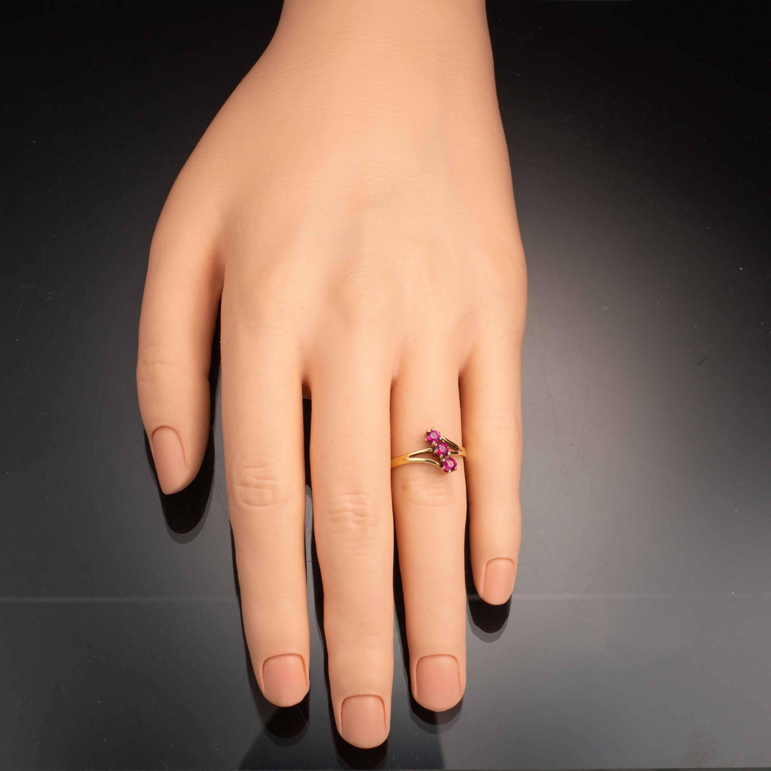 Rubinring, gult gull - Bilde 4