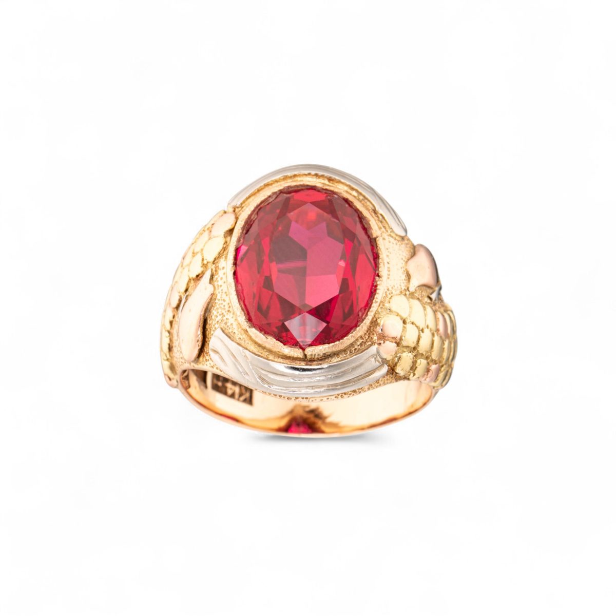 Antikk rubinring, gull