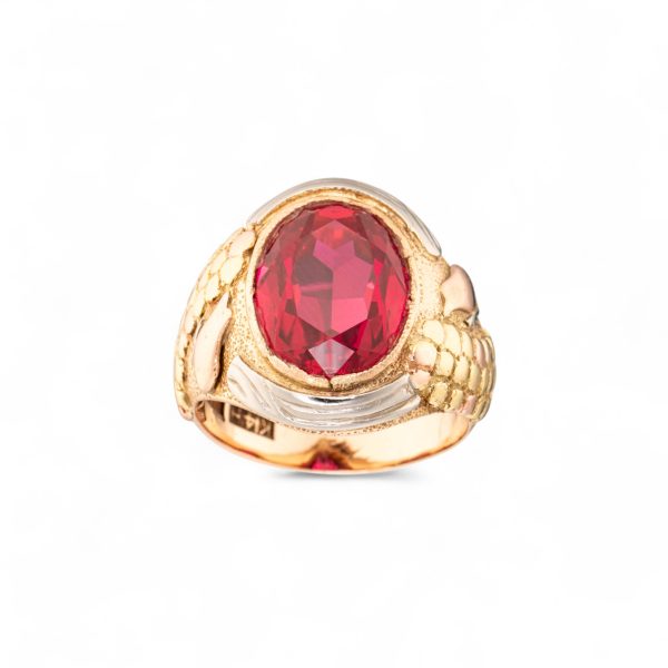 Antikk rubinring, gull