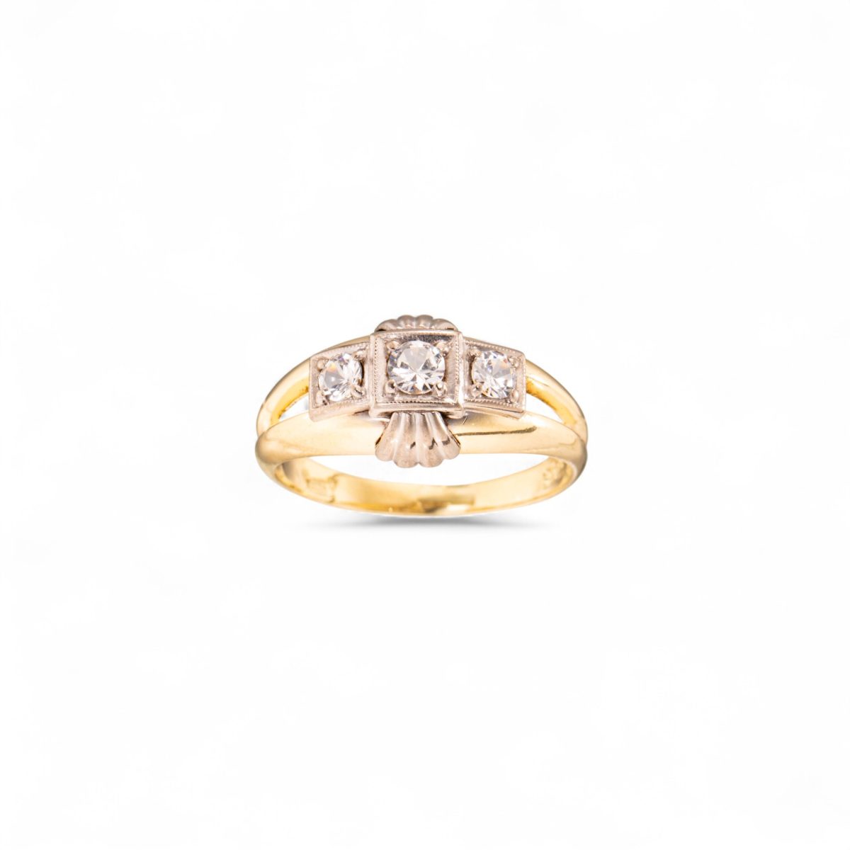 Antikk kvartsring, gult gull