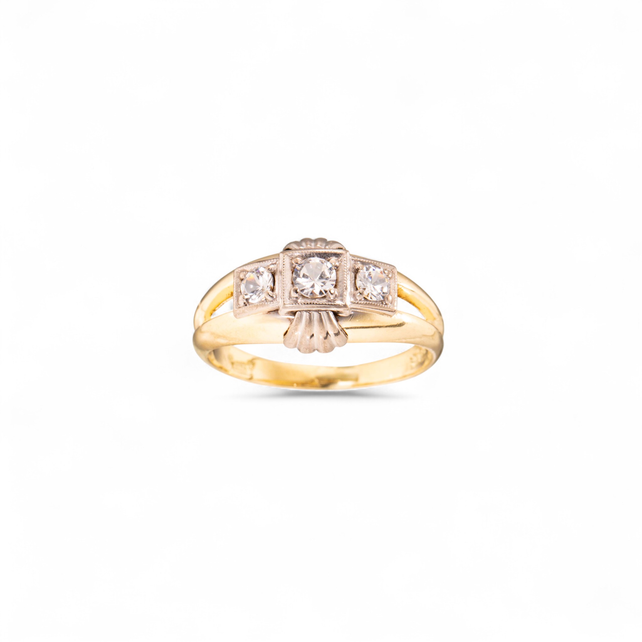 Antikk kvartsring, gult gull