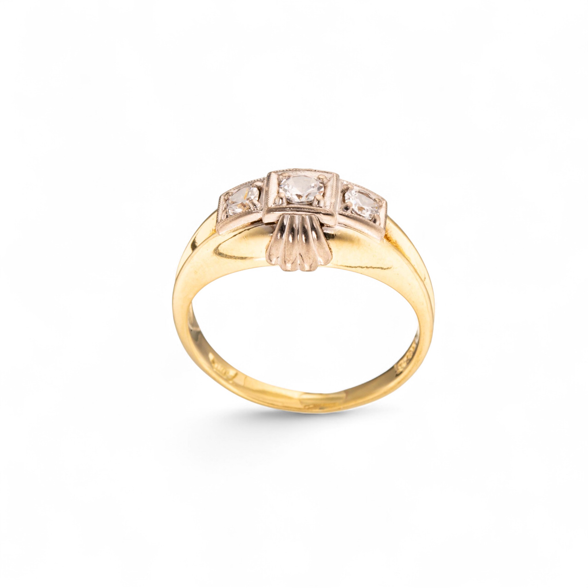 Antikk kvartsring, gult gull - Bilde 2