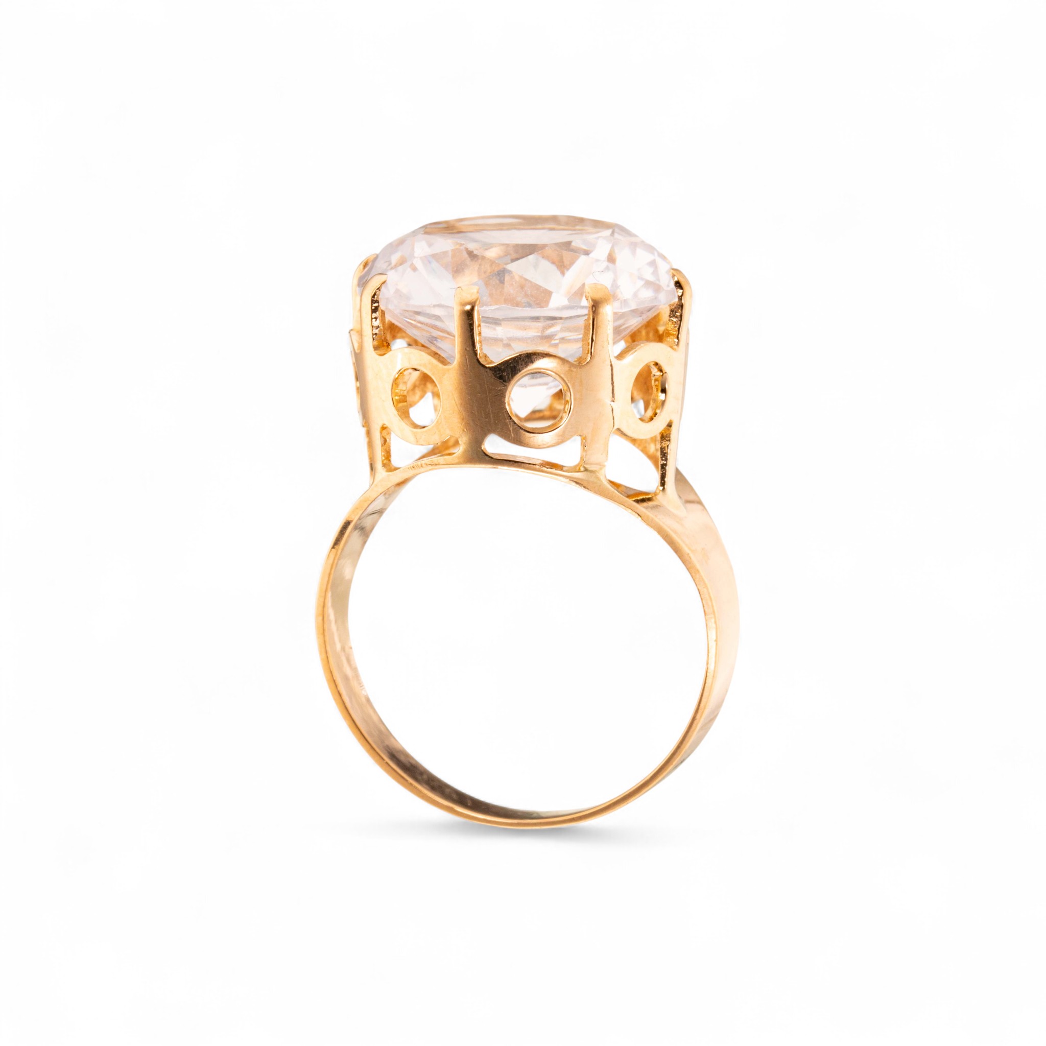 Kvartsring, gult gull - Bilde 3