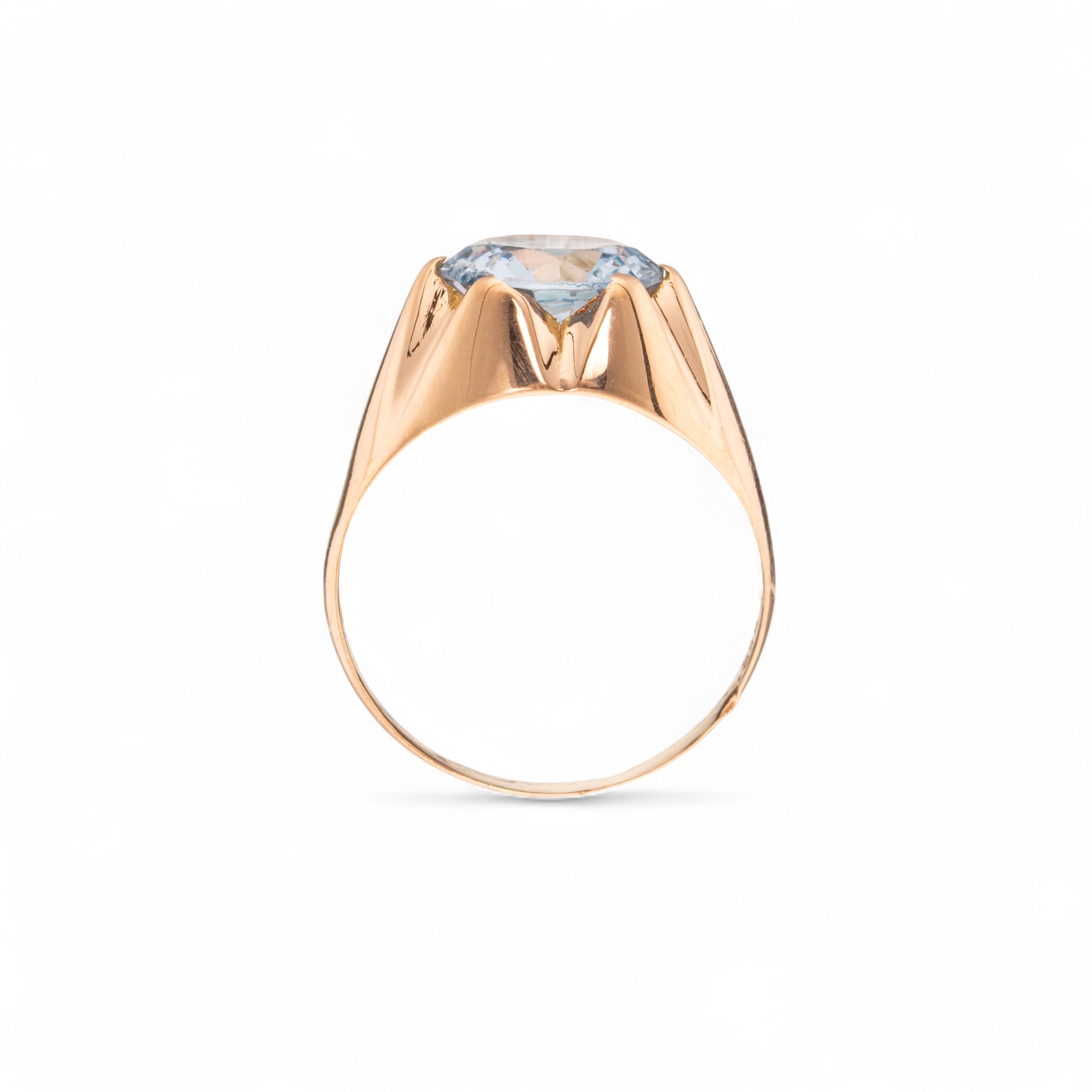 Topasring, gult gull - Bilde 3