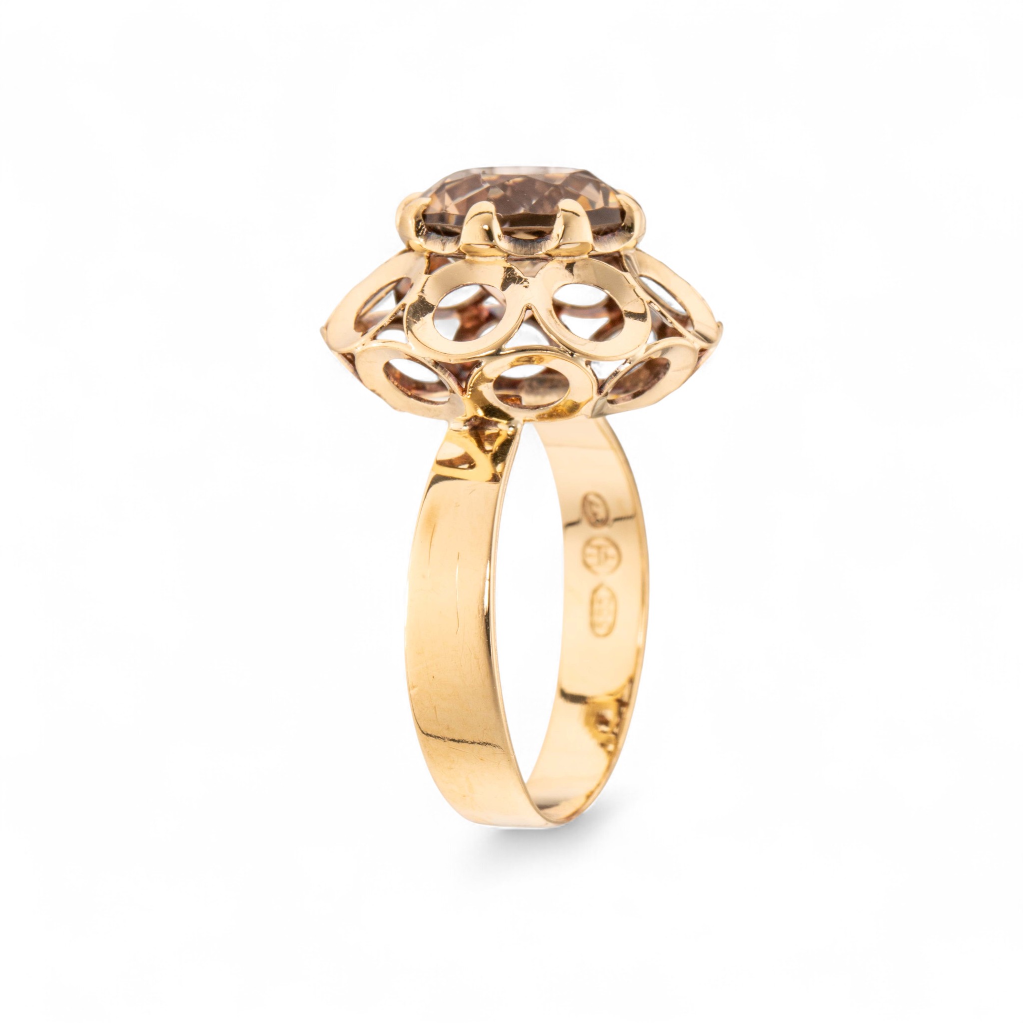 Kvartsring, gult gull