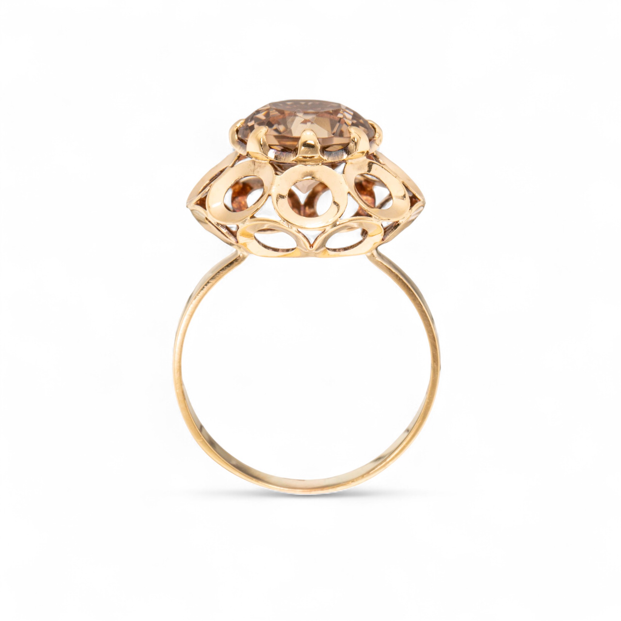 Kvartsring, gult gull - Bilde 3