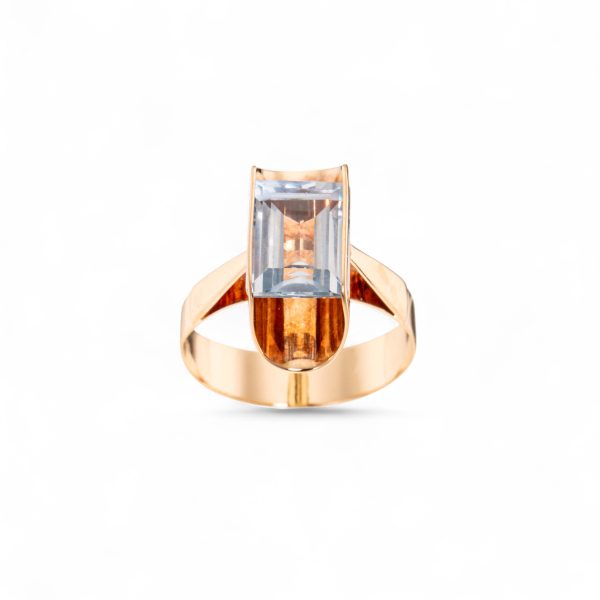 Topasring, gult gull