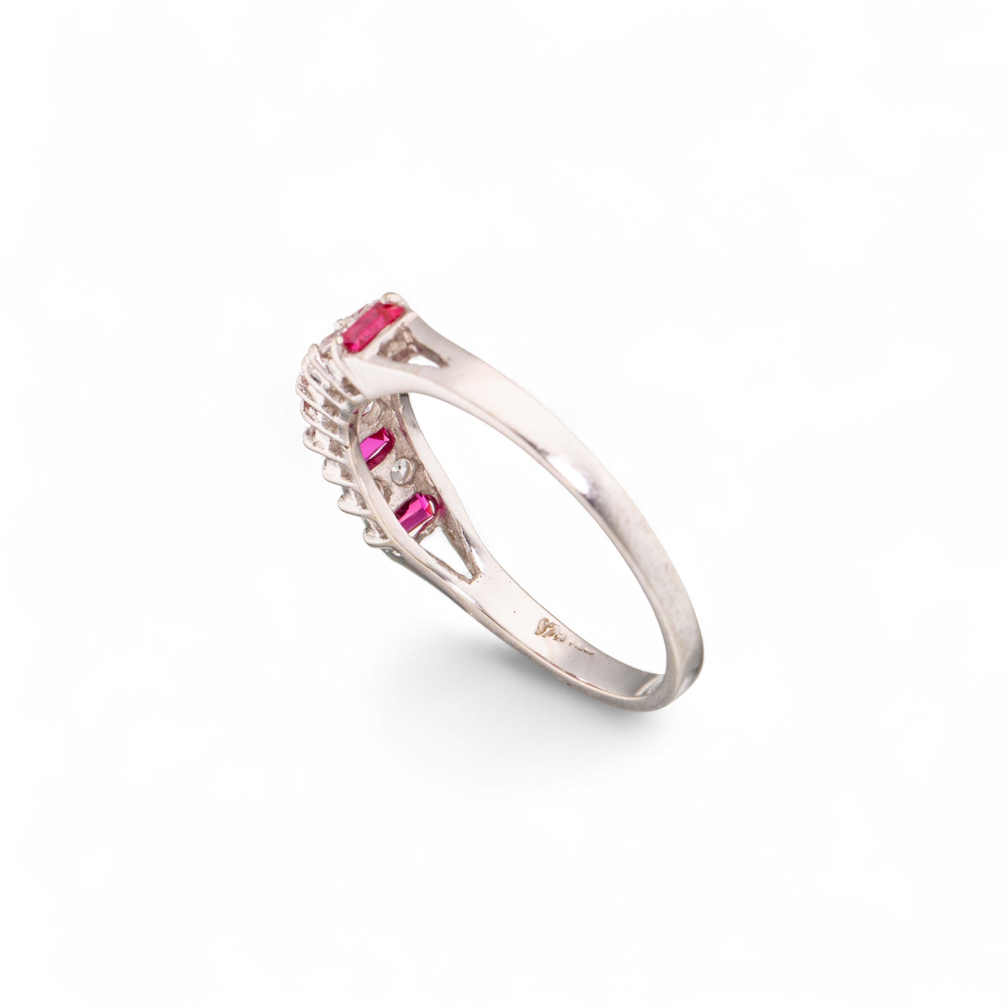 Rubinring, hvitt gull, kvarts - Bilde 4