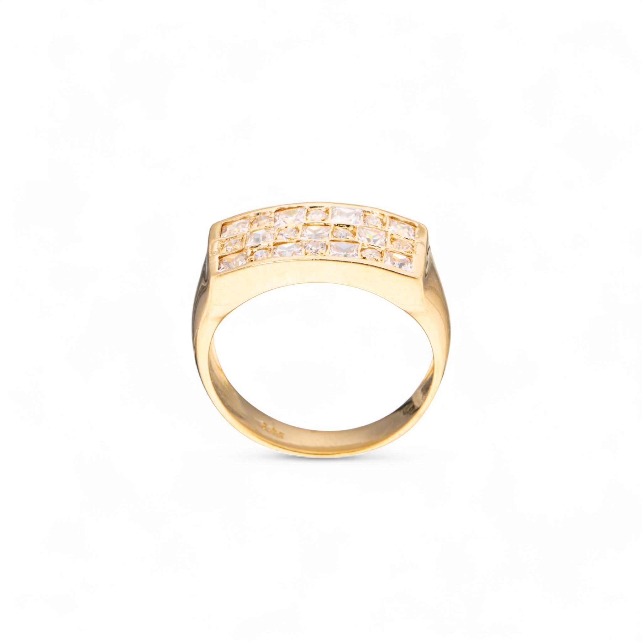 Ring, gult gull, zirkonia - Bilde 3