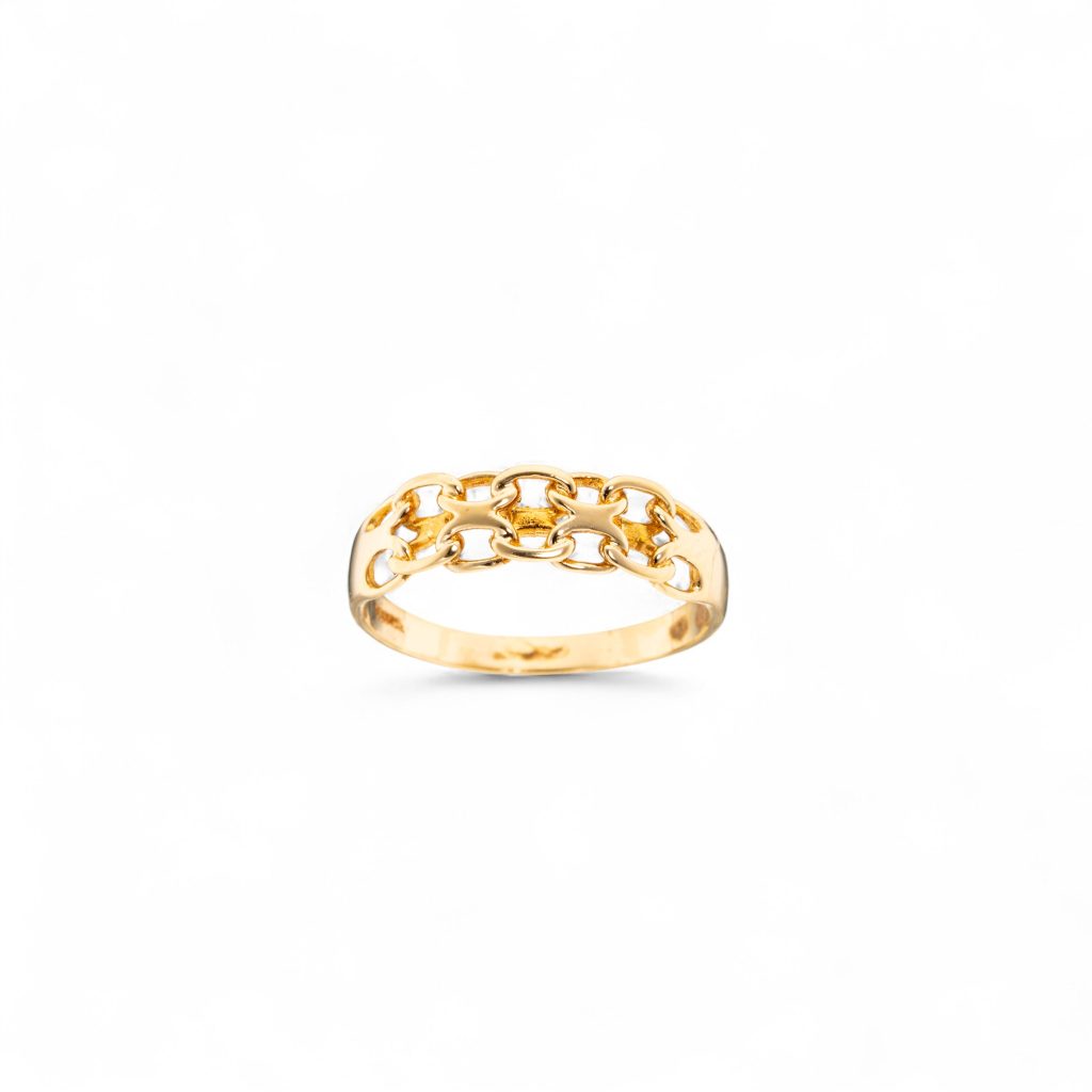 X uten stav ring, gult gull