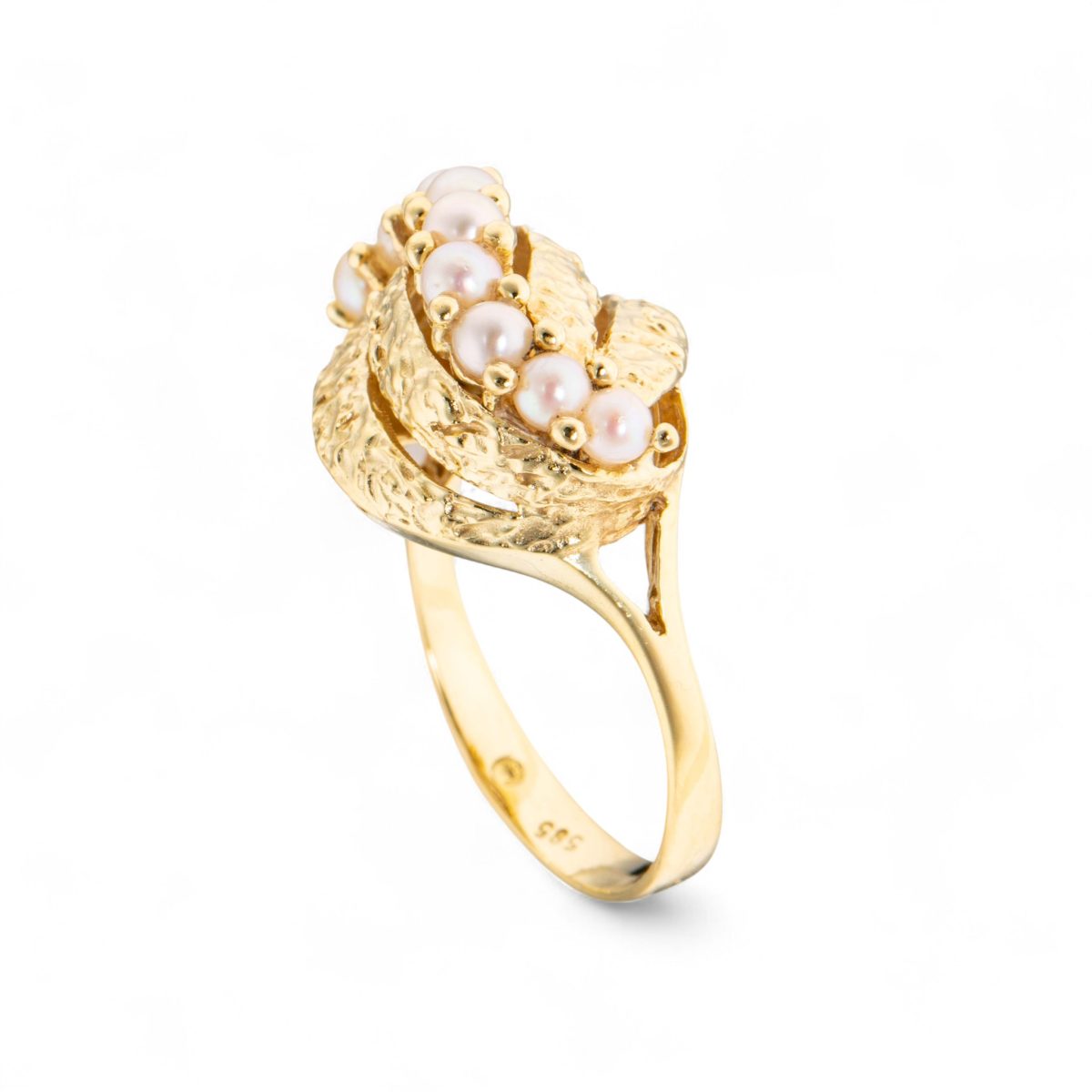 Perlering, gult gull