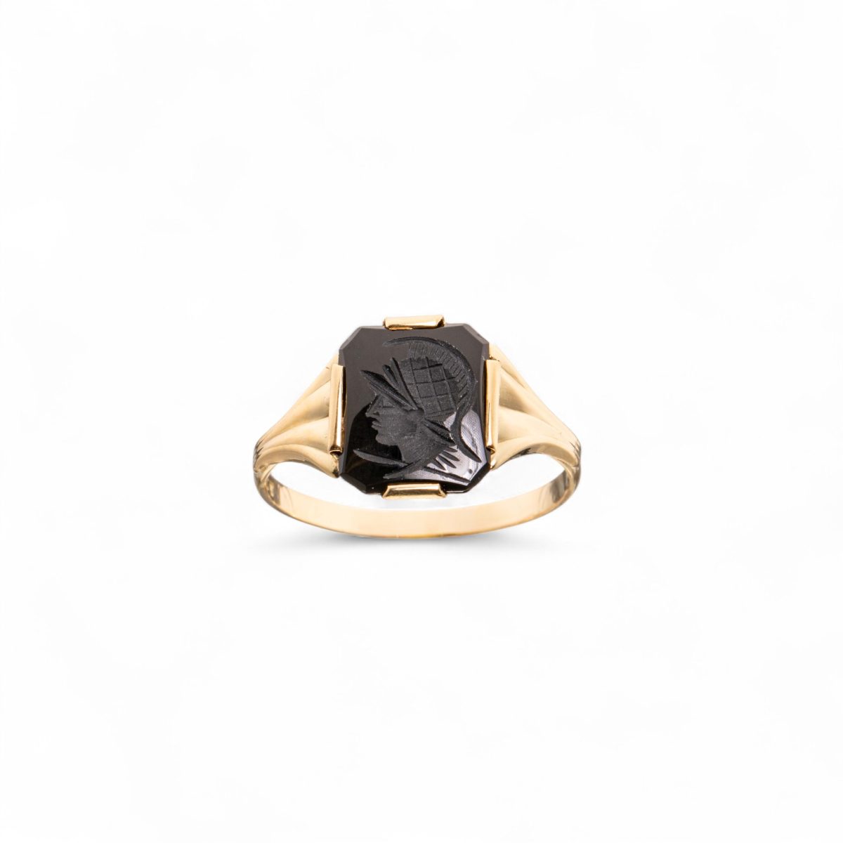 Onyx centurion ring, gult gull