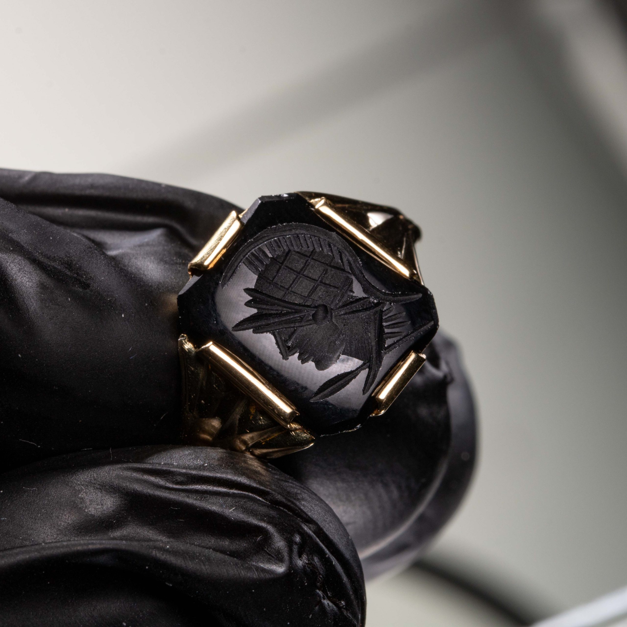 Onyx centurion ring, gult gull - Bilde 5