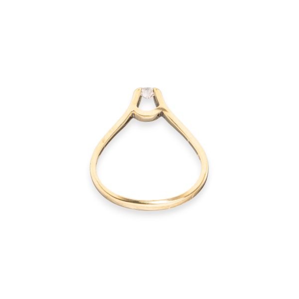 Diamantring (0,14 ct.), gult gull