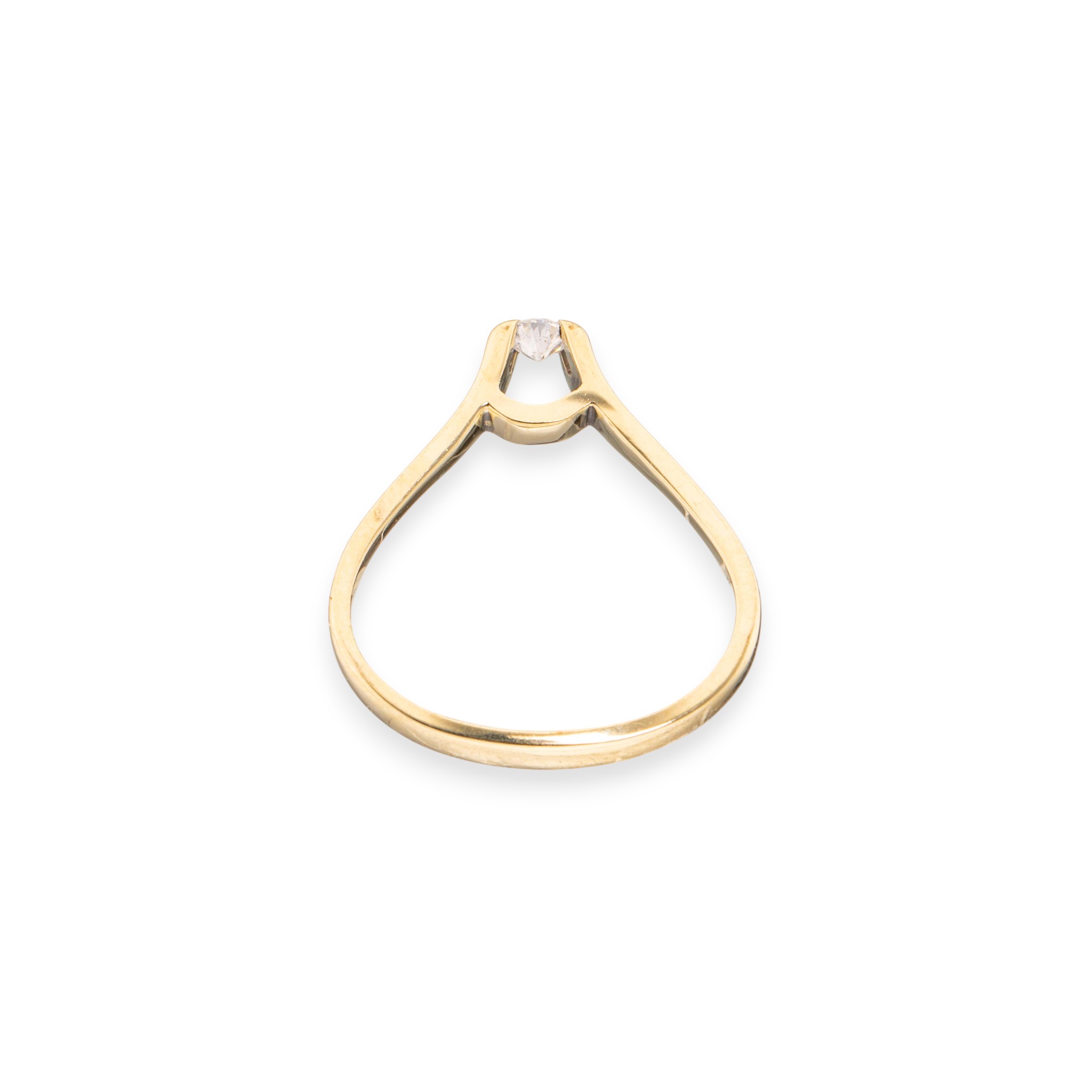 Diamantring (0,14 ct.), gult gull