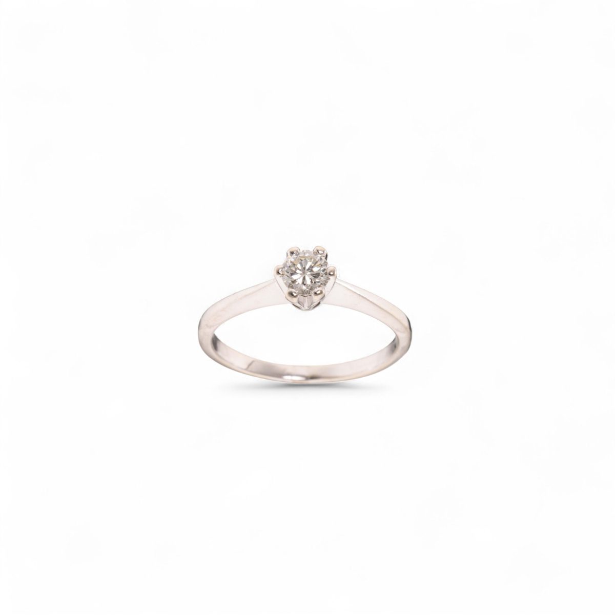 Diamantring (0,29 ct.), hvitt gull