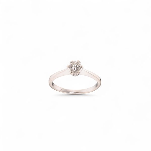 Diamantring (0,29 ct.), hvitt gull