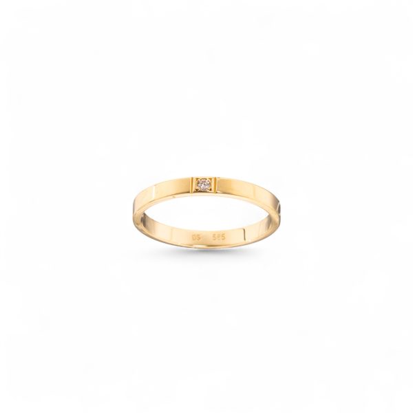 Diamantring (0,015 ct.), gult gull