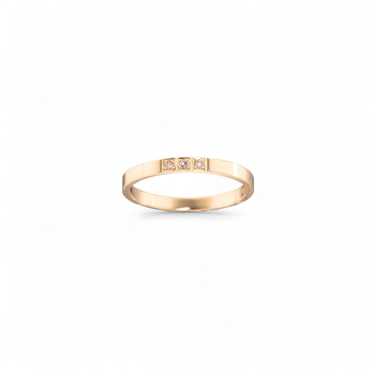 Diamantring (0,03 ct.), gult gull