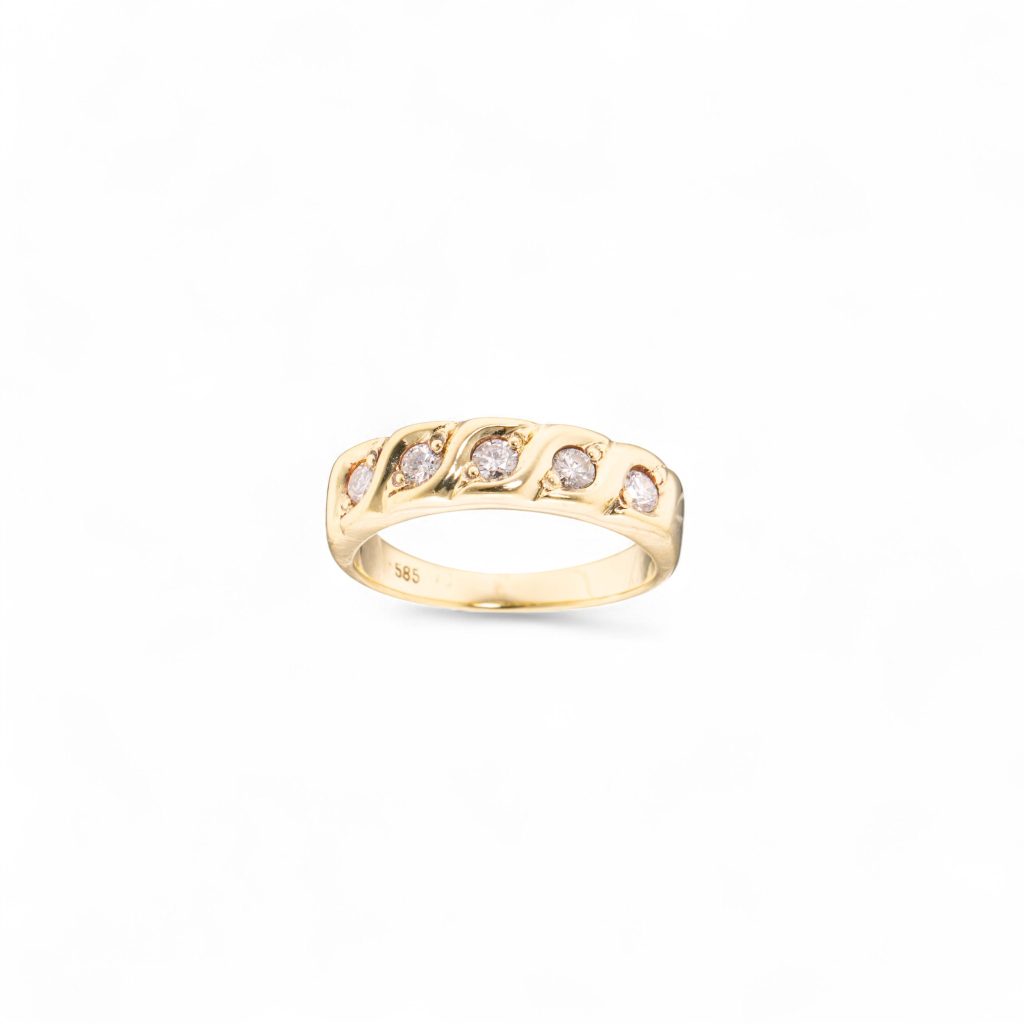 Diamantring (0,20 ct.), gult gull