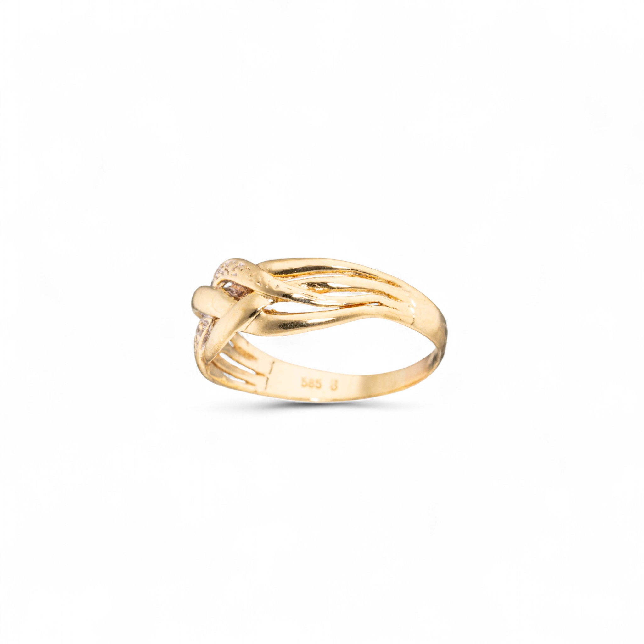 Ring, gult gull, diamanter (0,01 ct.) - Bilde 2