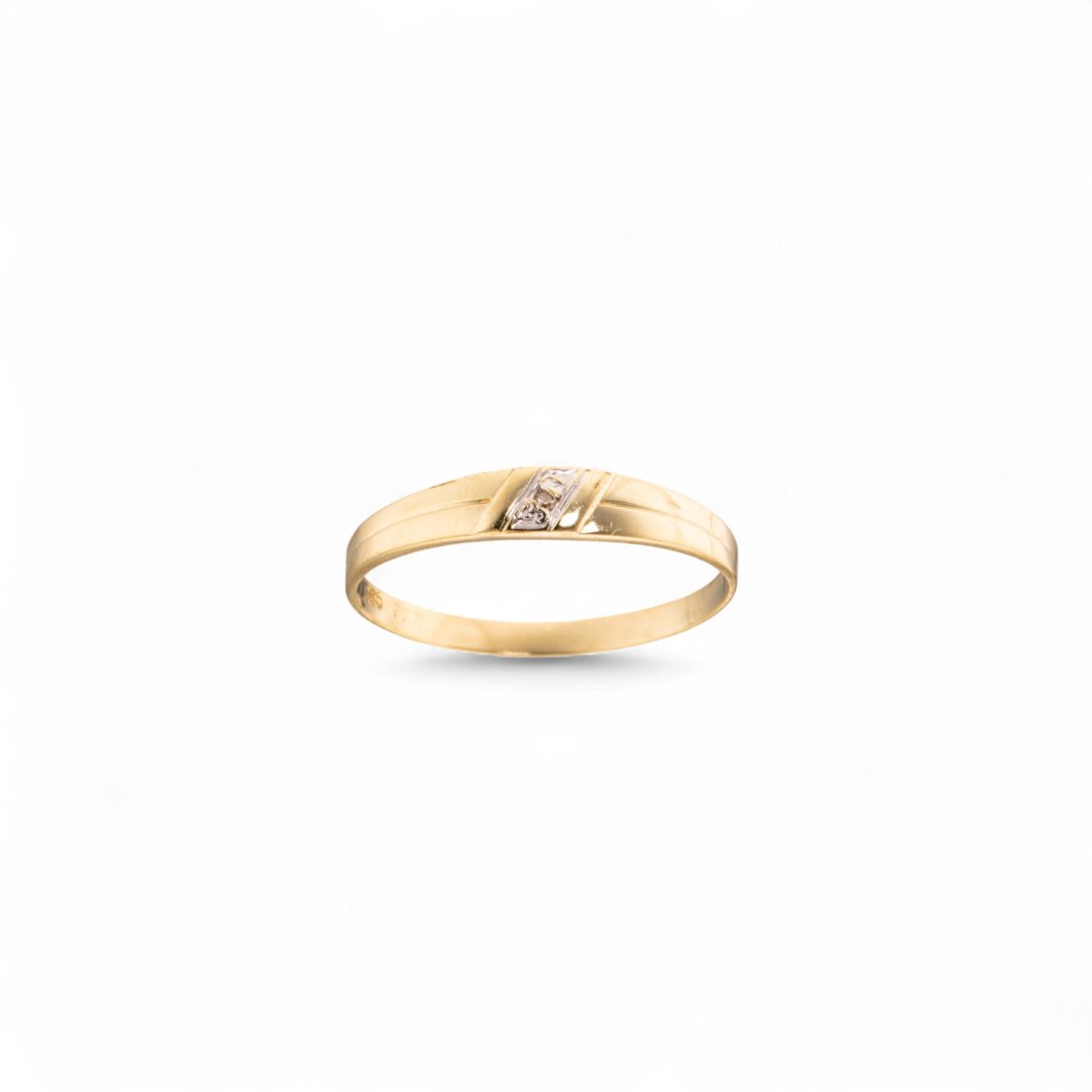 Ring, gult gull, diamant (<0,01 ct.)