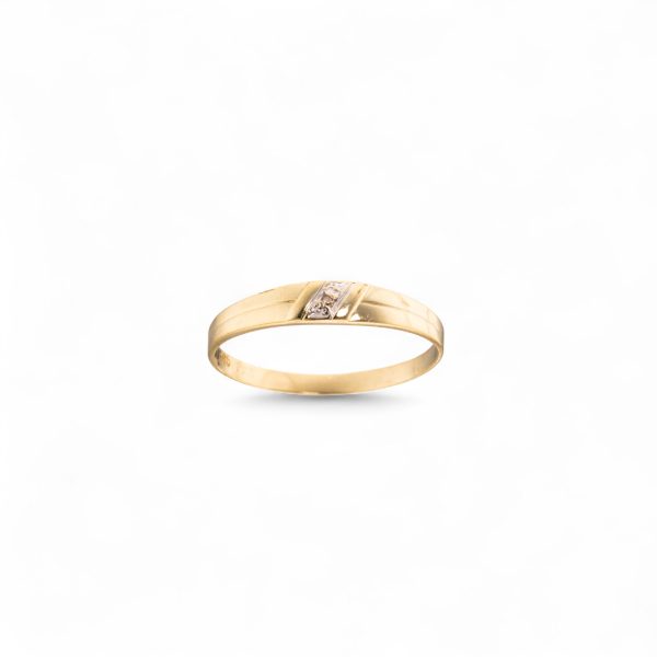 Ring, gult gull, diamant (<0,01 ct.)